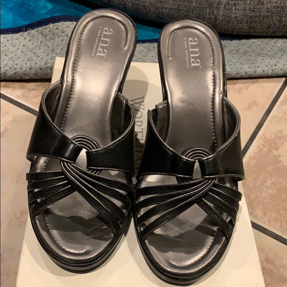 a.n.a silver low heels